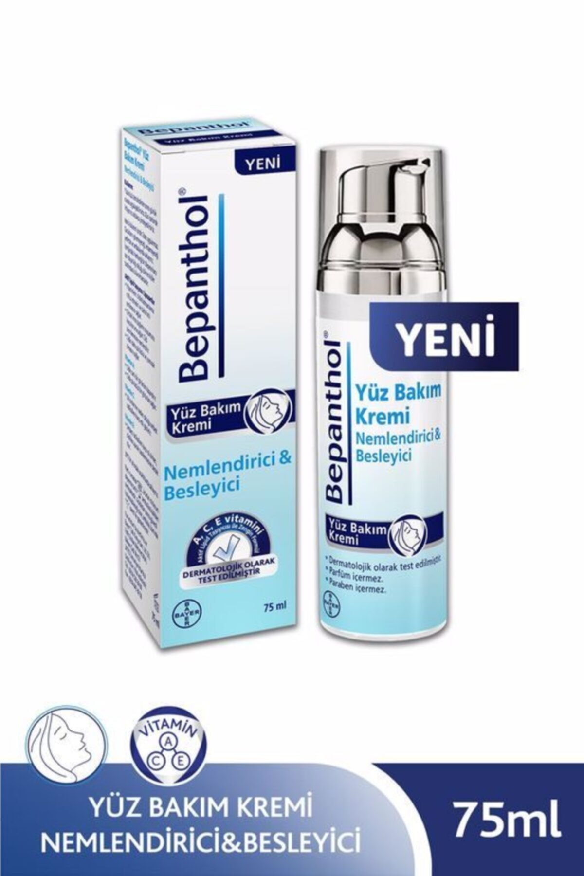 BAYER - Bepanthol Nemlendirici Besleyici Yüz Kremi 75 ml 8699546358717 | Fiyatı Özellikleri ve Faydaları